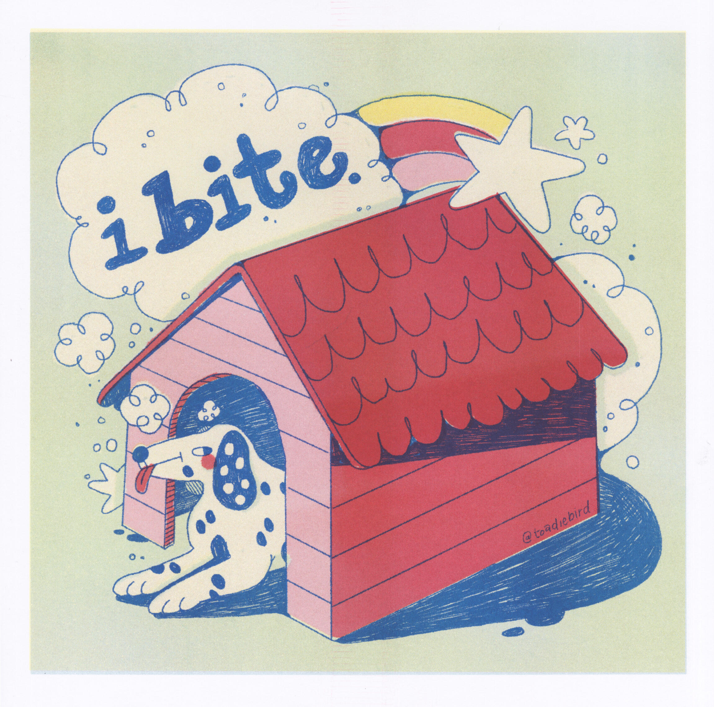 “i bite” 3 color RISO print, 2026 “i bite” 3 color RISO print, 2026